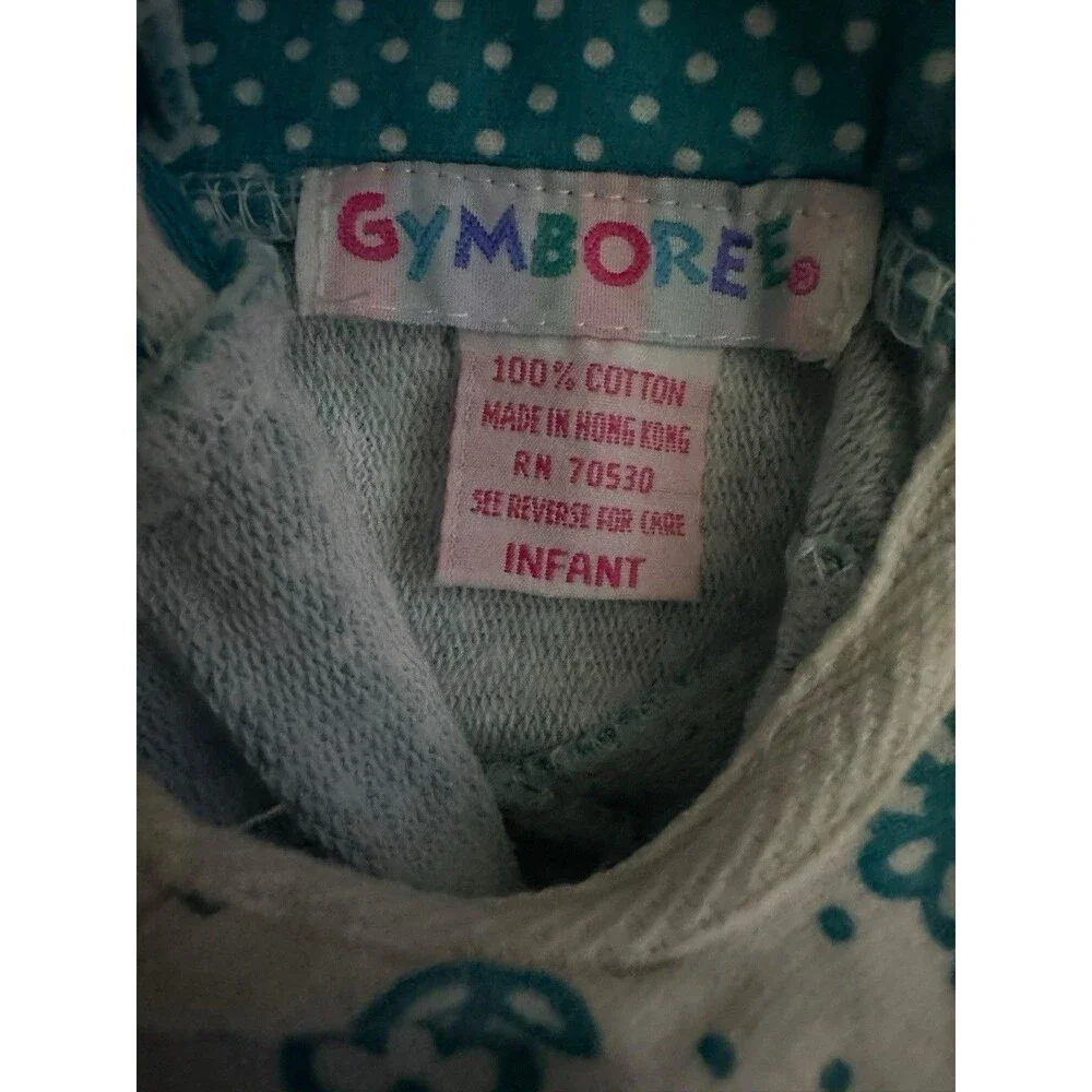 Vtg Gymboree Rainbow Tag Infant One Piece Polka Dot Floral Collar Striped Cuffs